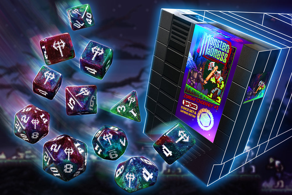 Zombie Chopper qualifying 1UP-Dice polyhedral set