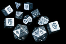 1UP-Dice Radiant Silver Shield polyhedral set