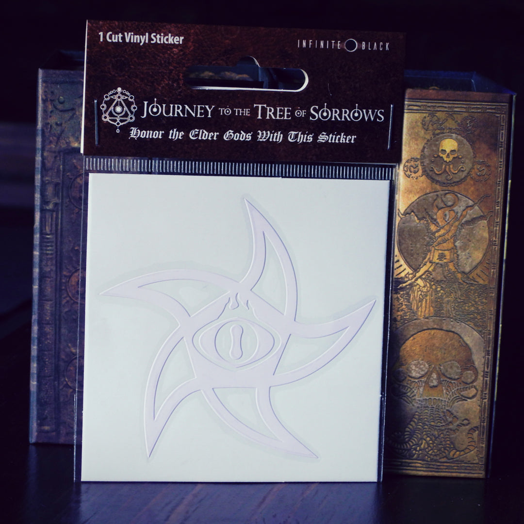 The Astral Elder Sign white vinyl decal
