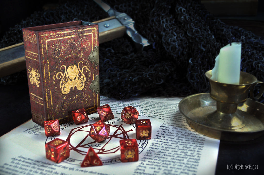 The Brand of Cthulhu polyhedral dice set