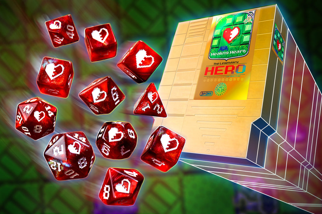 1UP-Dice Healing Heart polyhedral set