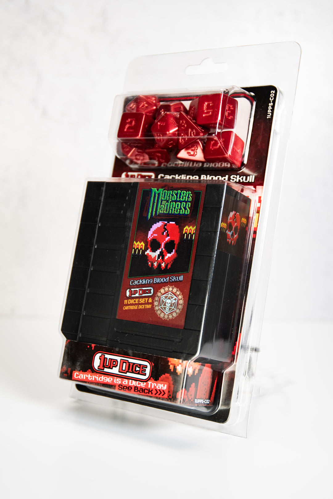 1UP-Dice Cackling Blood Skull polyhedral set