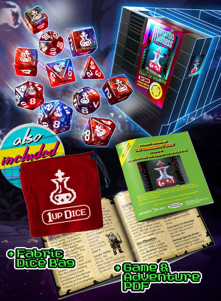 1UP-Dice Elixir of Vitality polyhedral set