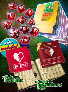 1UP-Dice Healing Heart polyhedral set