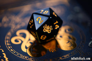 Brand of Cthulhu Dice - Onyx & Gold Polyhedral Set
