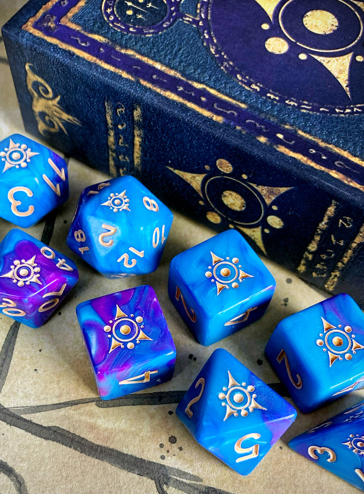 Sigil of the Dreamlands Dice - Kadathian Ice Polyhedral Set