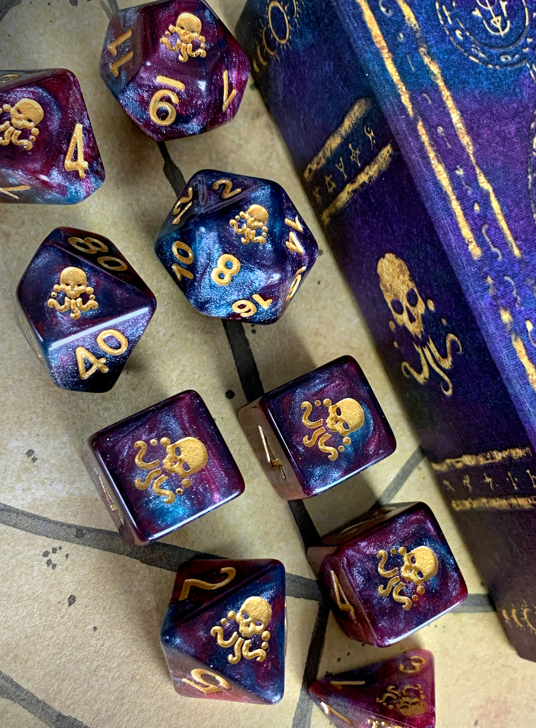 Seal of Yog-Sothoth Dice - Nebula Polyhedral Set