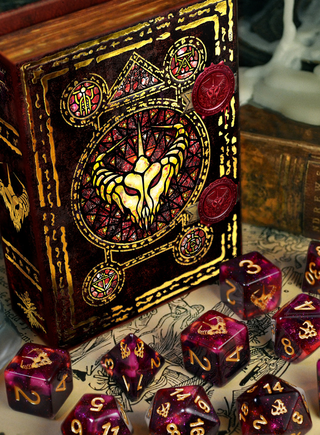 Crown of the Night Mother Elder Dice - Mythic Glass and Wax Edition