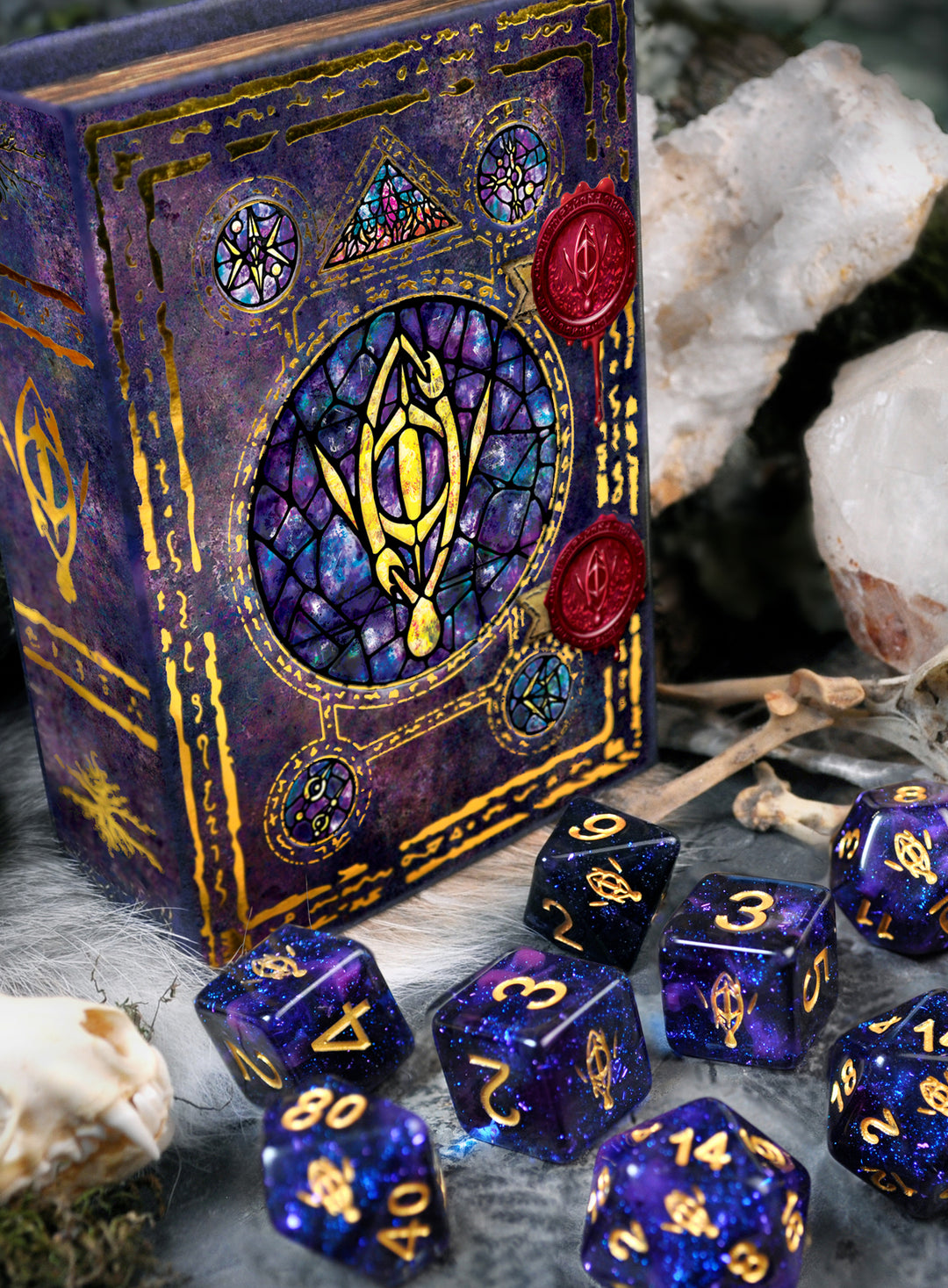 Seer's Eye Elder Dice - Mythic Glass and Wax Edition