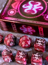 THEY Elder Dice - Silver Ink on Magenta and Black