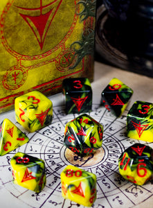 Yellow Sign Dice - BLOOD Edition Polyhedral Set