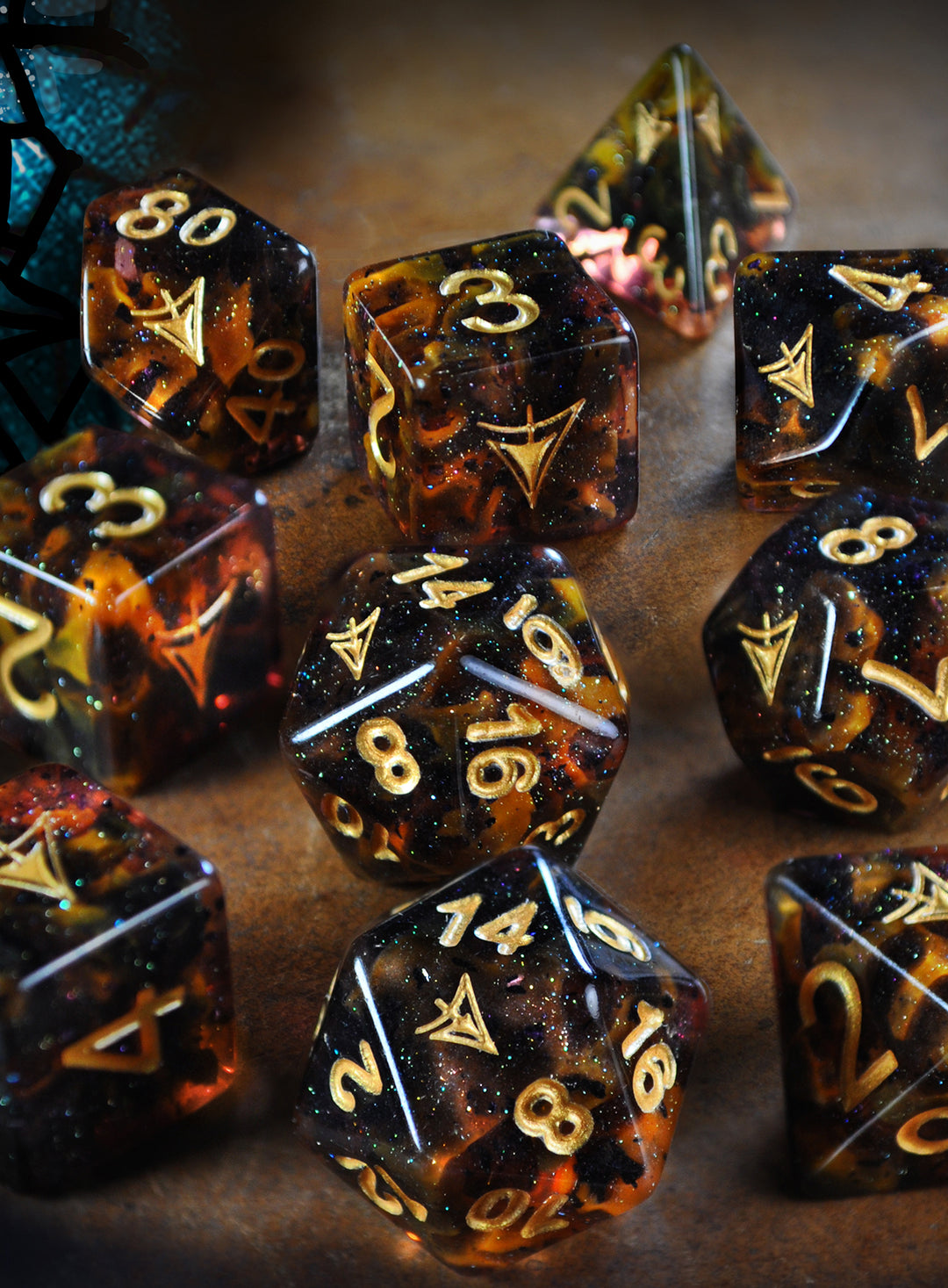 Yellow Sign Elder Dice - Mythic Black Amber Edition