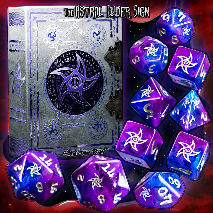 Astral Elder Sign: Silver Key Polyhedral Collection