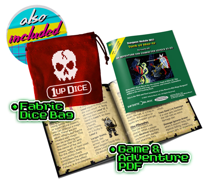 1UP-Dice Cackling Blood Skull polyhedral set