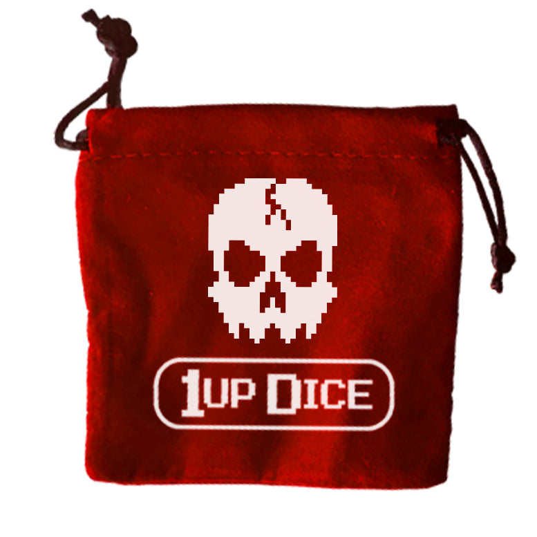 1UP-Dice Cackling Blood Skull polyhedral set