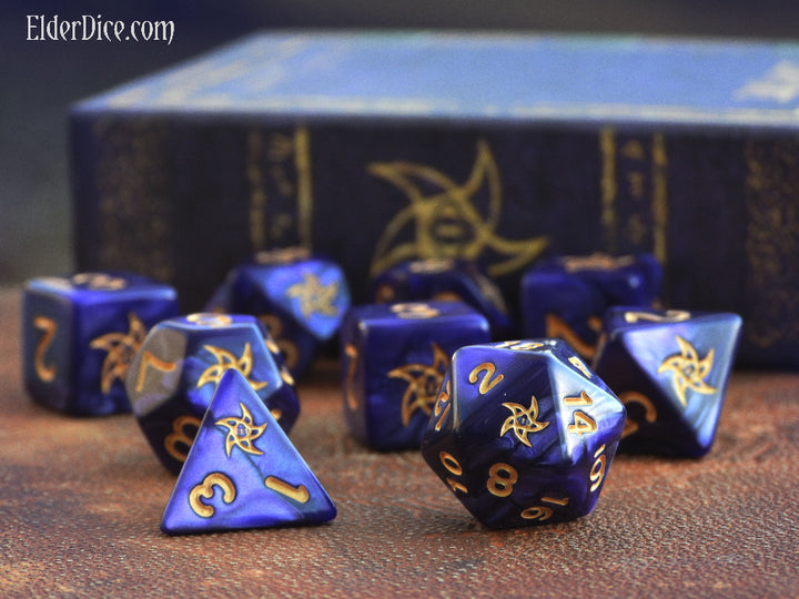 Astral Elder Sign Dice in Mystic Purple