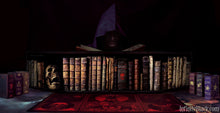 5e combat screen with books of the Miskatonic library