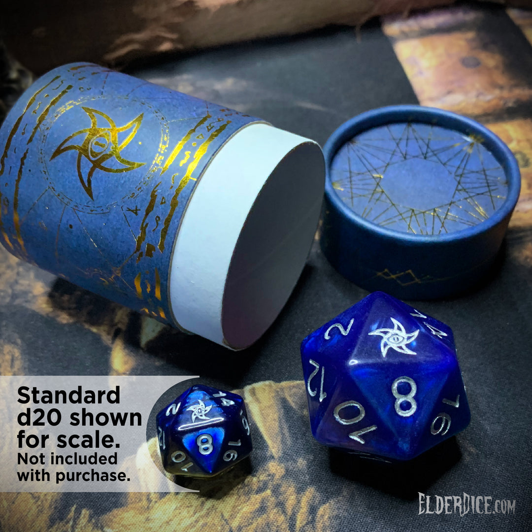 Leviathan d20 Astral Elder Sign - Blue with Ley Silver paint