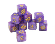 the star of azathoth d6 dice set on white
