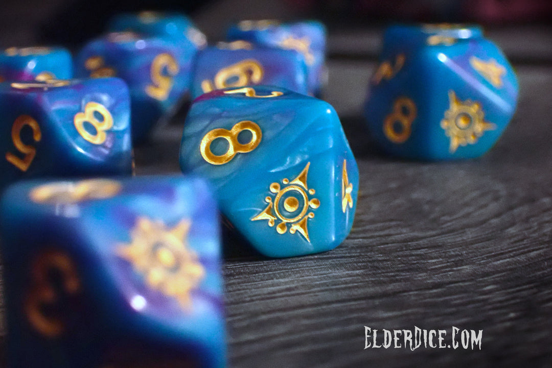 Kadathian Ice d10 Elder Dice set