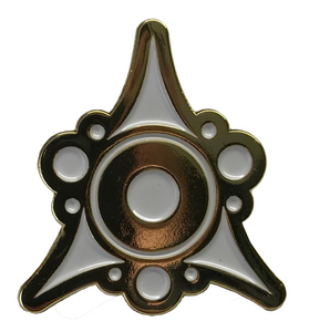 gold and white Sigil of the Dreamlands collectible pin