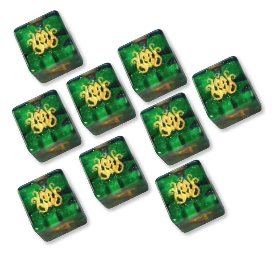 Mythic Cosmic Jade Brand of Cthulhu 9d6 Elder Dice set