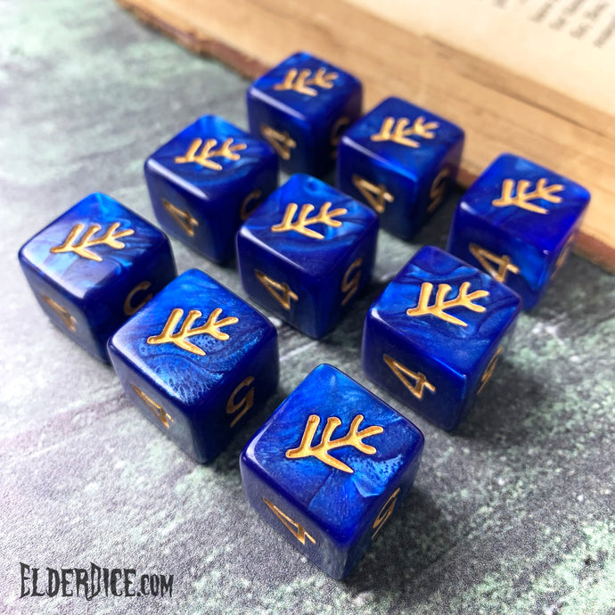 Elder Sign d6 Elder Dice in Blue Aether edition