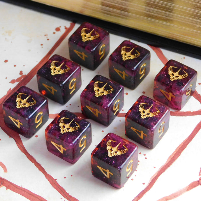 Crown of the Night Mother Elder Dice: Mythic Glass and Wax d6 Set