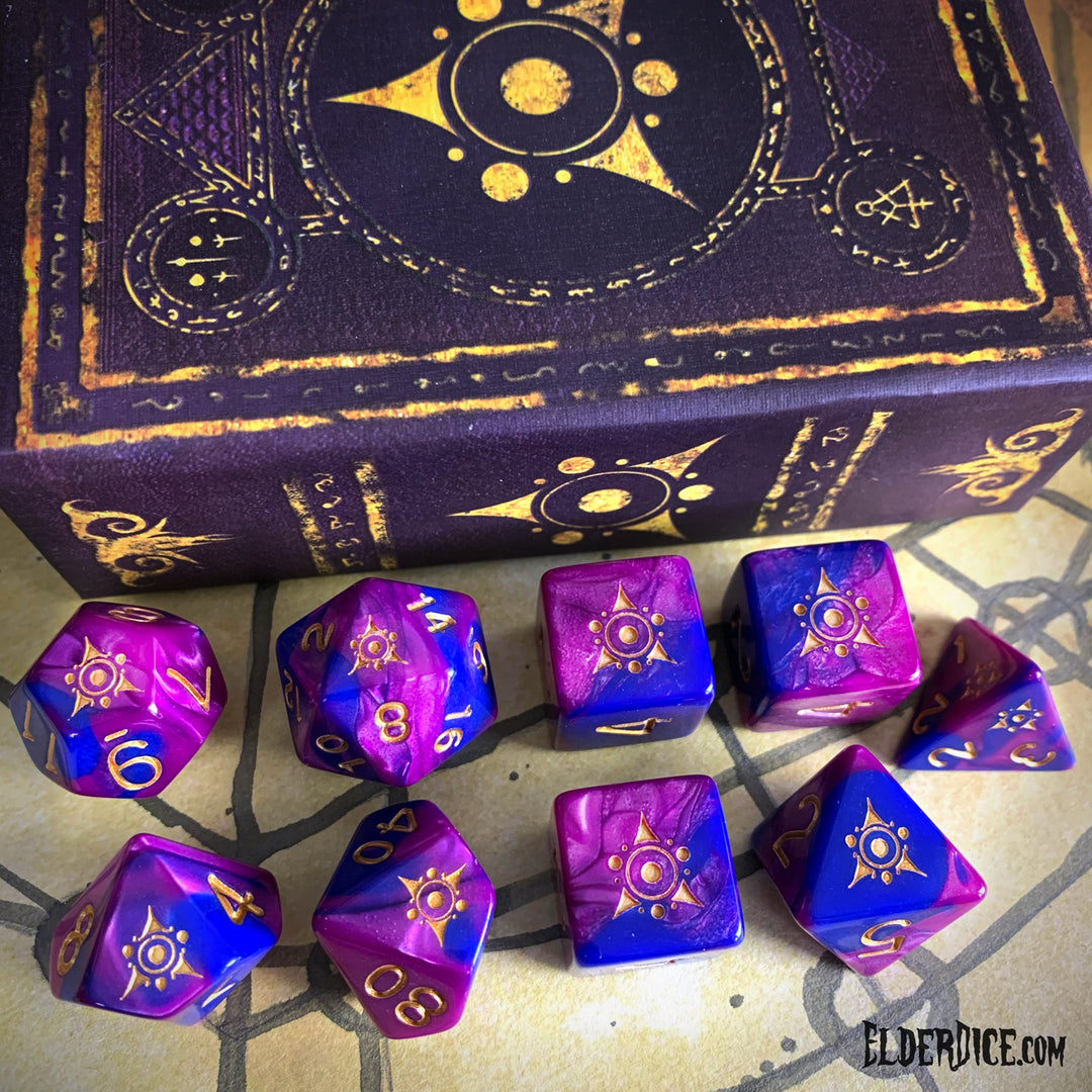 Sigil of the Dreamlands Dice - Eldritch Nebula Polyhedral Set