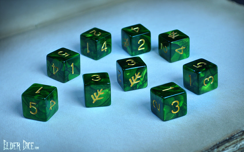 Green Elder Sign d6 set