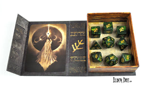 Open green Elder Sign Elder Dice tome