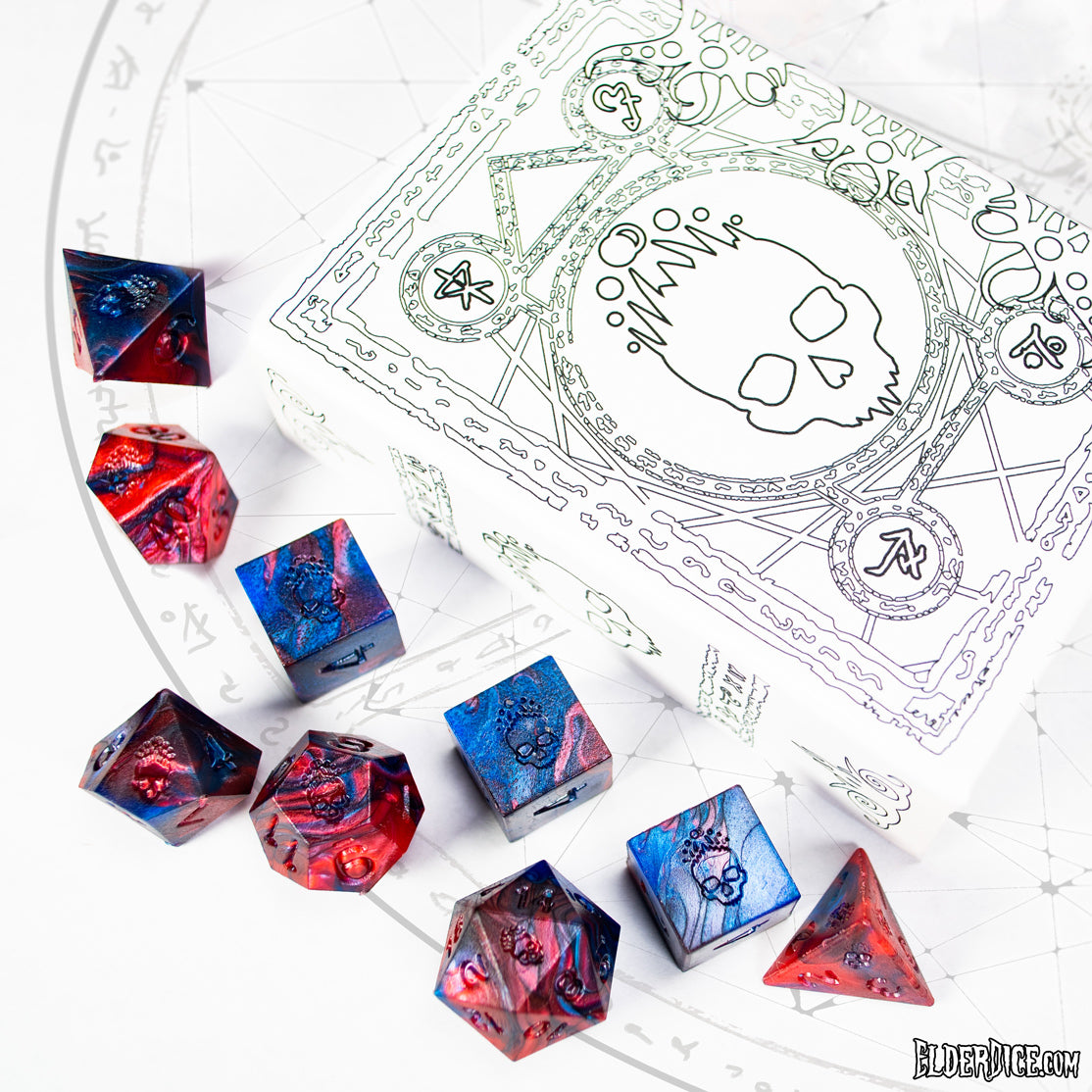 Mark of the Necronomicon Dice RAW Edition Polyhedral Set Infinite Black