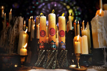Scene shot, elder dice ritual candles