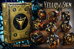 Yellow Sign Elder Dice - Mythic Black Amber Edition