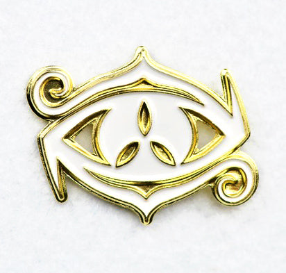 Eye of Chaos Pin - Gold and White Enamel – Infinite Black