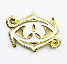 gold and white eye of chaos pin