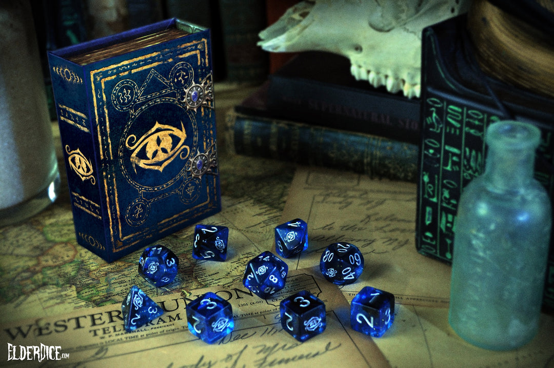 The Eye of Chaos Interstellar Elder Dice polyhedral set