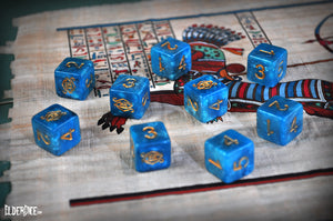 Nebula blue Eye of Chaos d6 dice set