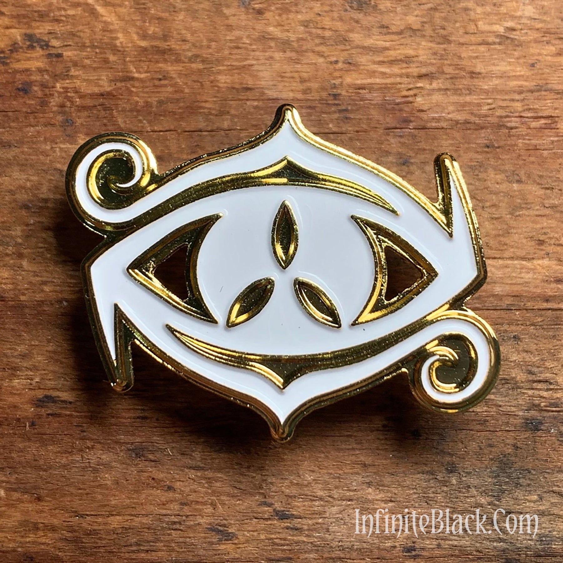 Eye of Chaos Pin - Gold and White Enamel – Infinite Black