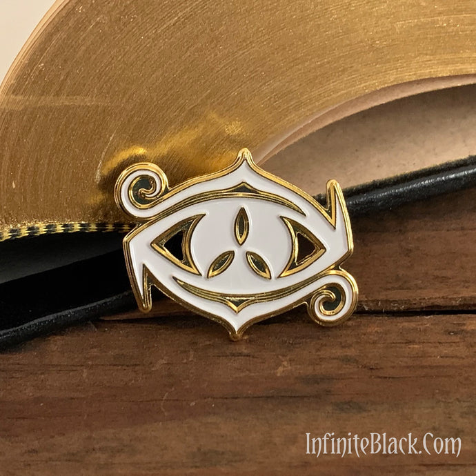 Eye of Chaos Pin - Gold and White Enamel