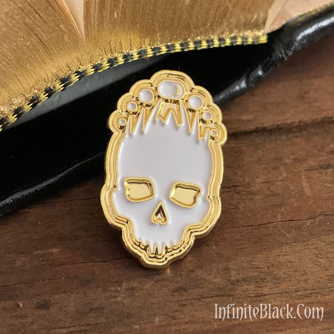 Mark of the Necronomicon Pin - Gold and White Enamel