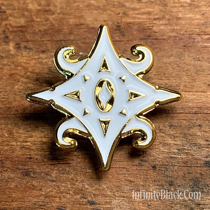 The Star of Azathoth Pin - Gold and White Enamel