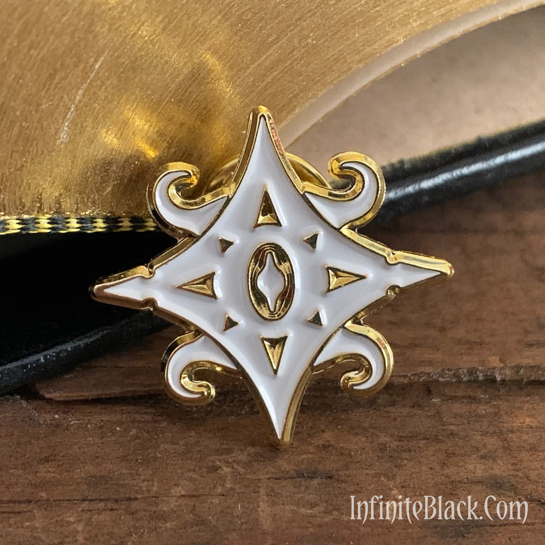 The Star of Azathoth Pin - Gold and White Enamel
