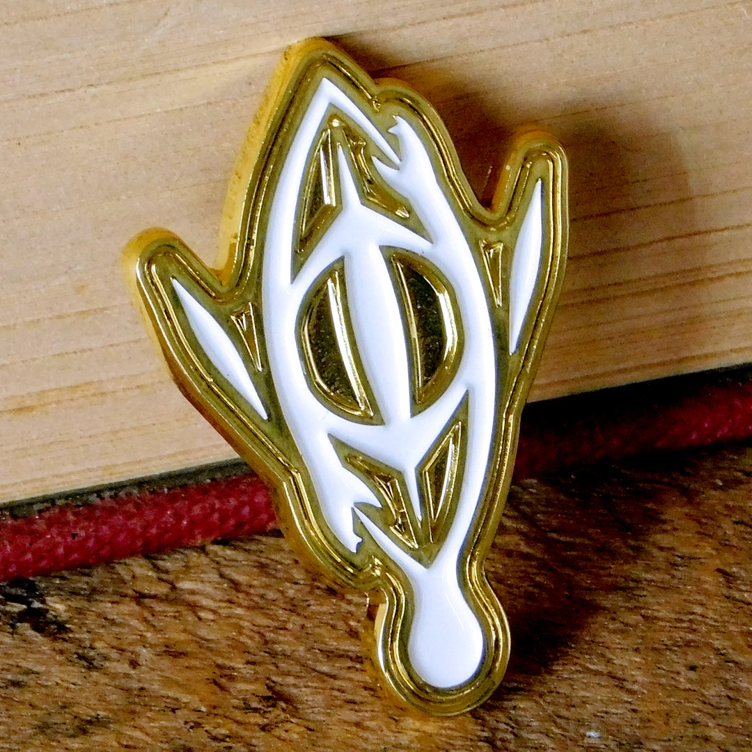 Seer's Eye Pin - Gold and White Enamel