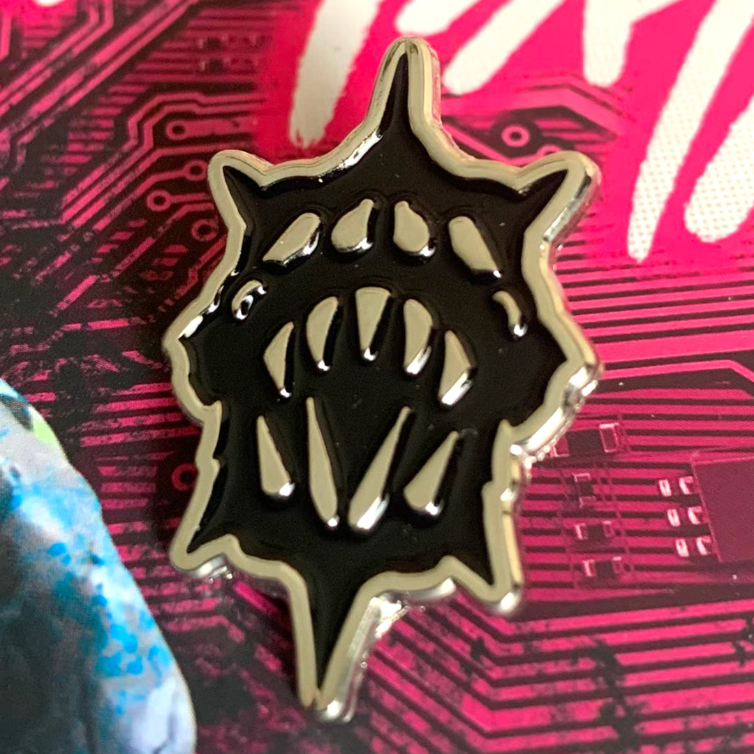 Würm Symbol Pin - Silver and Black Enamel