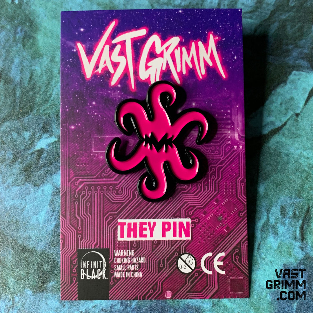 THEY Symbol Pin - Black and Magenta Enamel