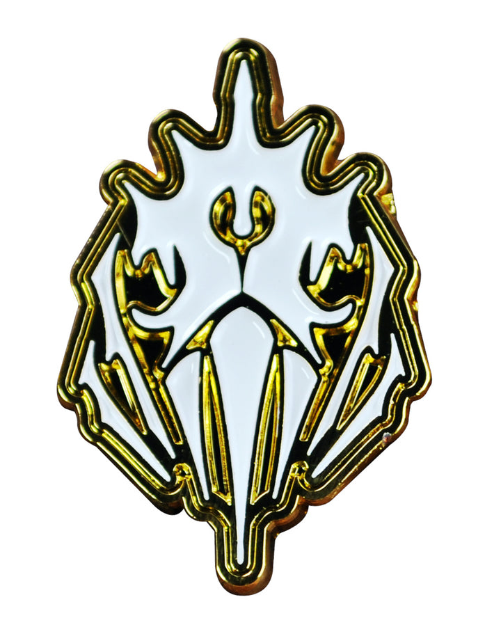 Crest of Dagon Pin - Gold and White Enamel