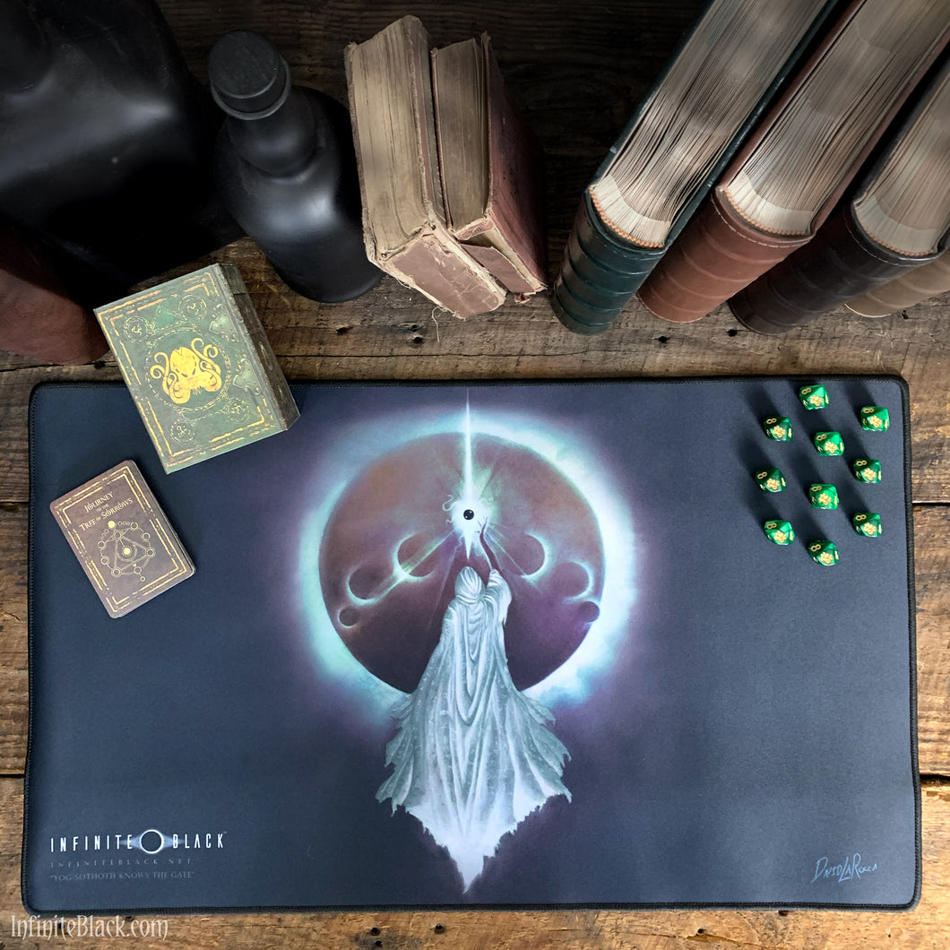 Yog-Sothoth Knows the Gate premium stitched-edge playmat