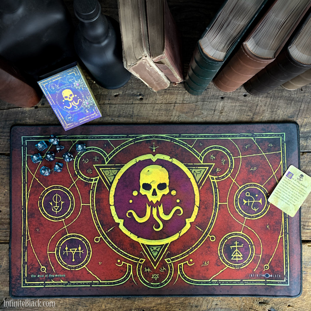 The Seal of Yog-Sothoth premium stitched-edge playmat