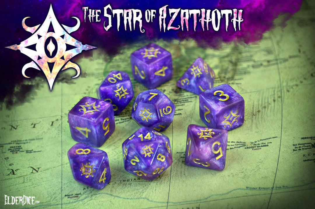 Star of Azathoth Dice - Nebula Polyhedral Set – Infinite Black